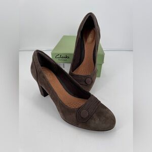 Clarks Artisan Active Air Womens 7M Brown Leather Comfort 3 in Heel Round Toe